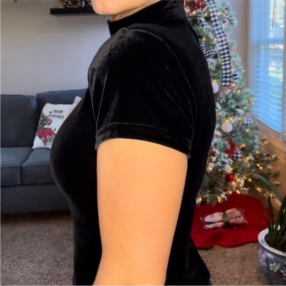 TADASHI SHOJI Vintage Black Velvet and Taffeta Gown - Picture 7 of 15